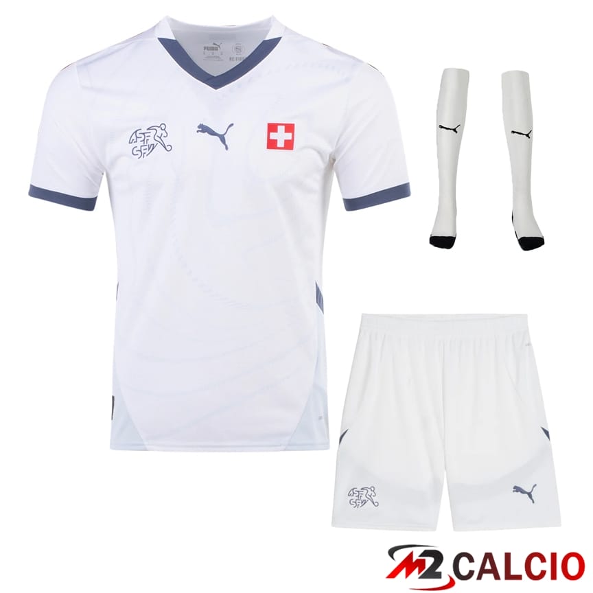 Maglia Nazionale Svizzero Seconda (Pantaloncini + Calzini) 2024/2025