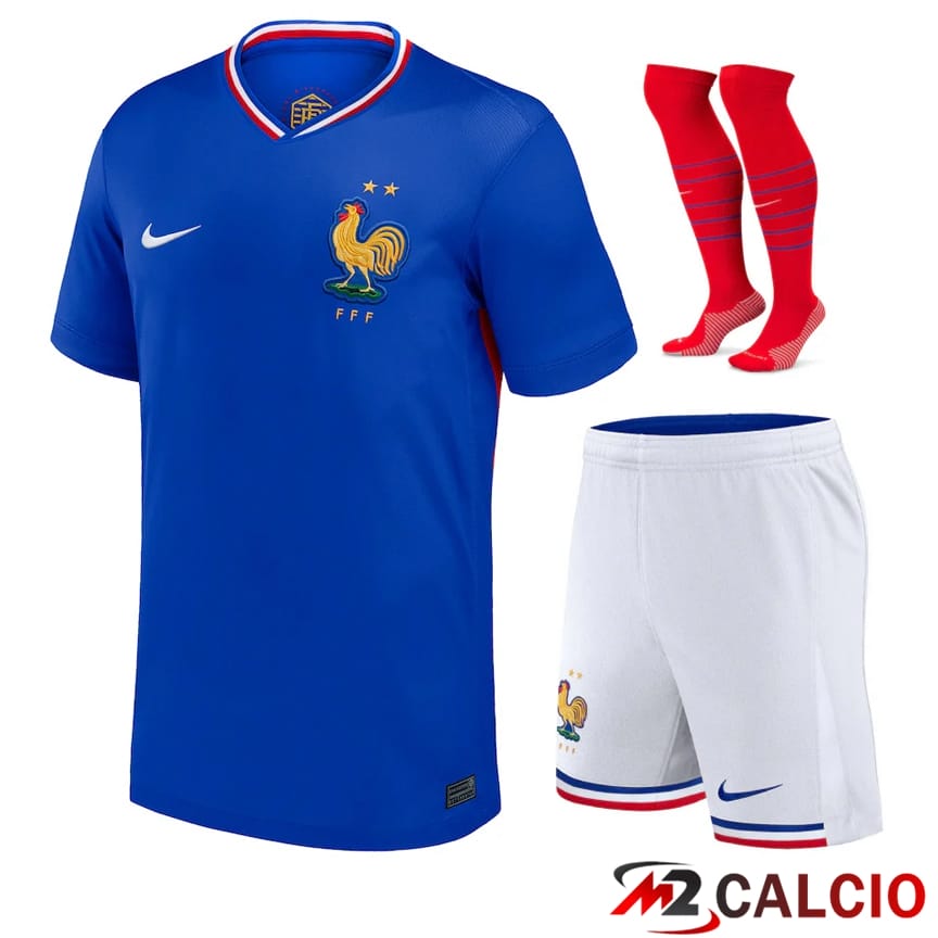 Maglia Nazionale Francia Prima (Pantaloncini + Calzini) 2024/2025
