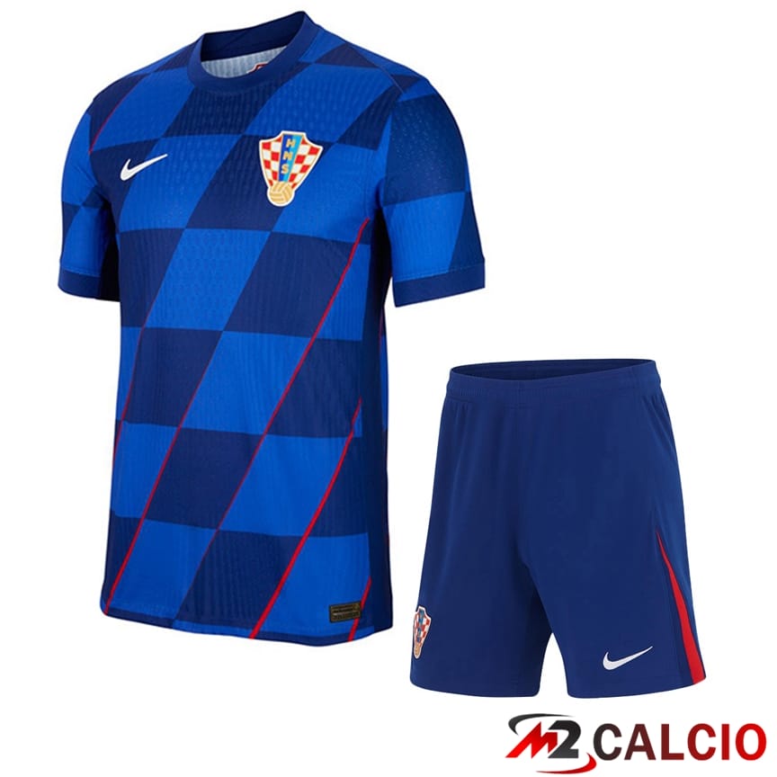 Maglia Nazionale Croazia Seconda + Pantaloncini UEFA Euro 2024