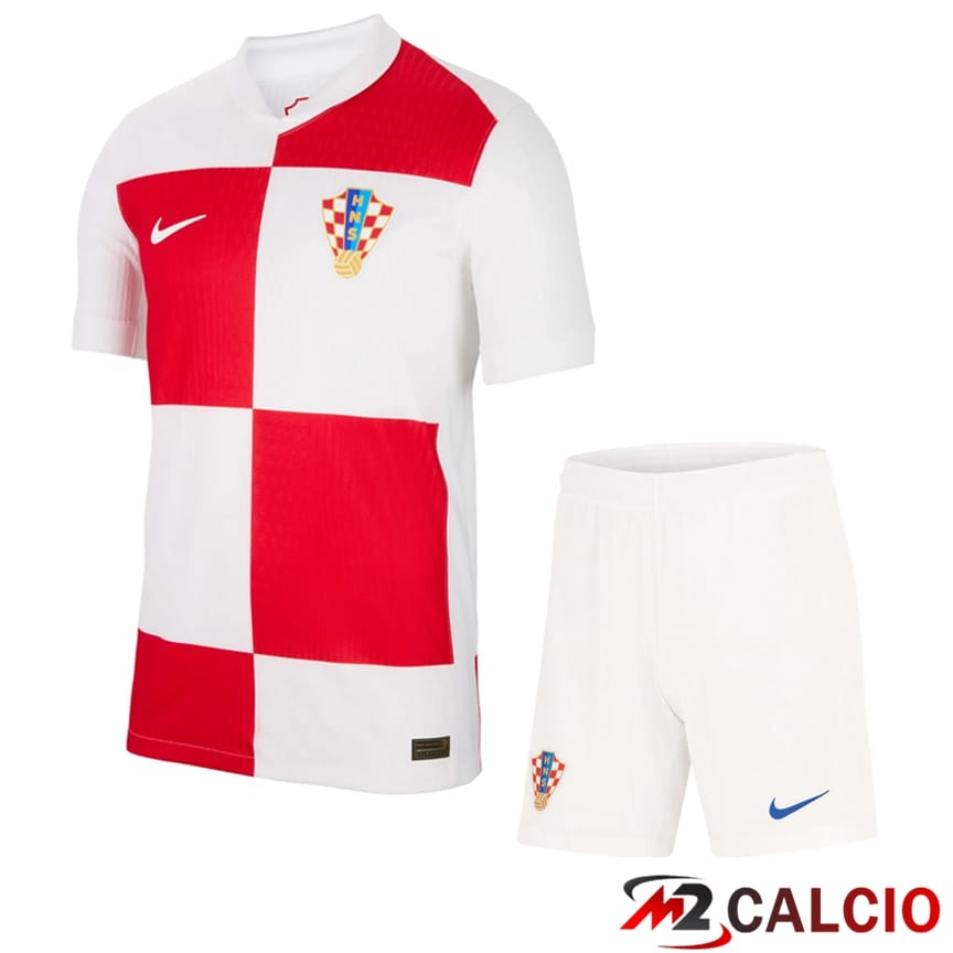 Maglia Nazionale Croazia Prima + Pantaloncini UEFA Euro 2024