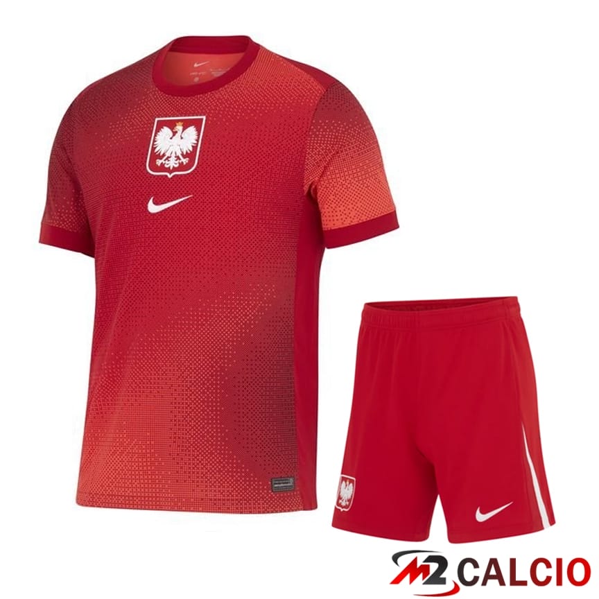 Maglia Nazionale Polonia Seconda + Pantaloncini UEFA Euro 2024