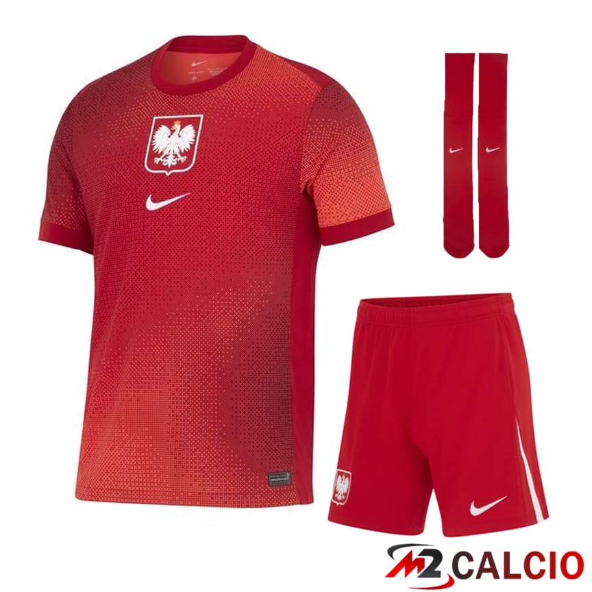 Maglia Nazionale Polonia Seconda (Pantaloncini + Calzini) UEFA Euro 2024