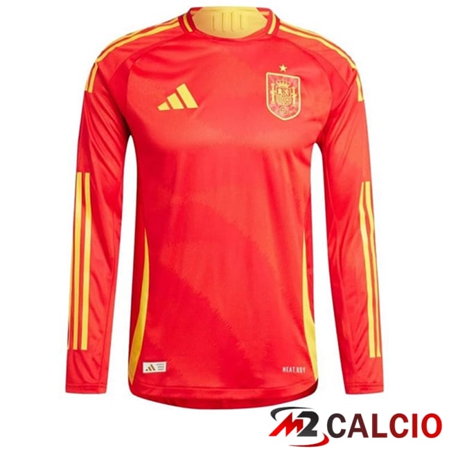 Maglie Calcio Spagna Prima Manica Lunga UEFA Euro 2024