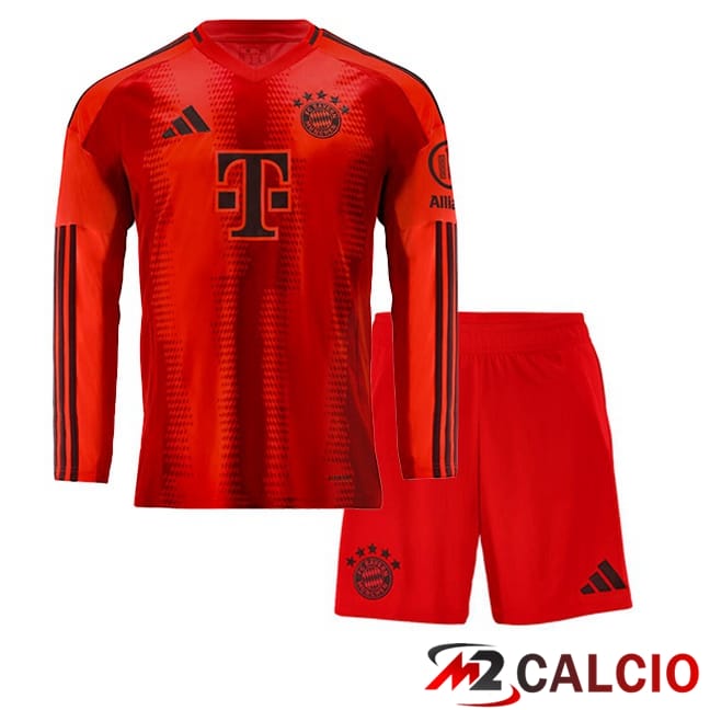 Maglie Calcio Bayern Monaco Bambino Prima Manica Lunga Rosso 2024/2025