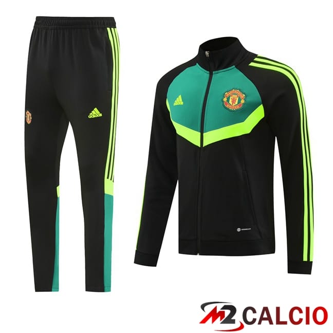Insieme Tuta Calcio - Giacca Manchester United Nero Verde 2024/2025