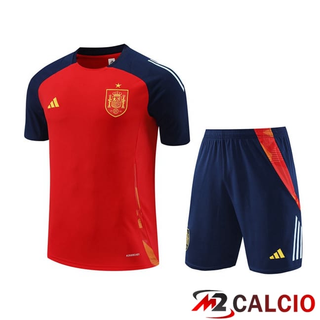 T Shirt Allenamento Spagna + Pantaloncini Rosso 2024/2025