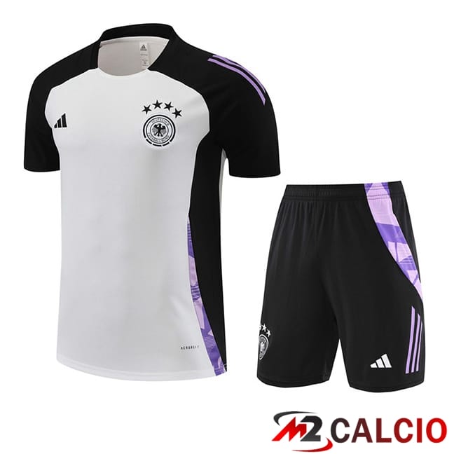 T Shirt Allenamento Germania + Pantaloncini Bianco 2024/2025