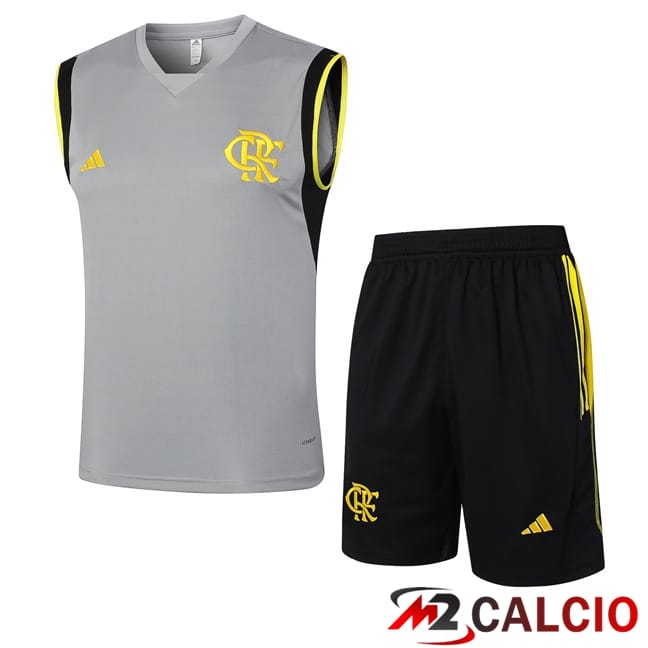 Canotta Allenamento Flamengo + Pantaloncini Grigio 2024/2025