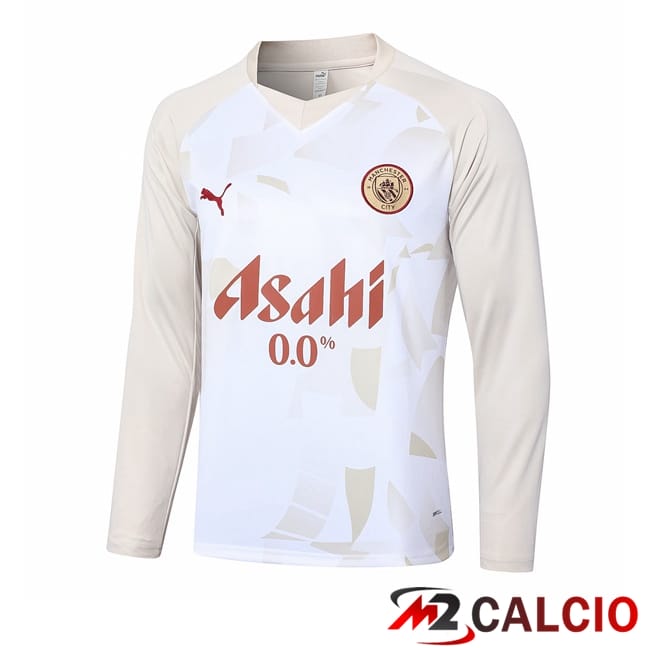 Felpa Allenamento Manchester City Bianco Giallo 2024/2025