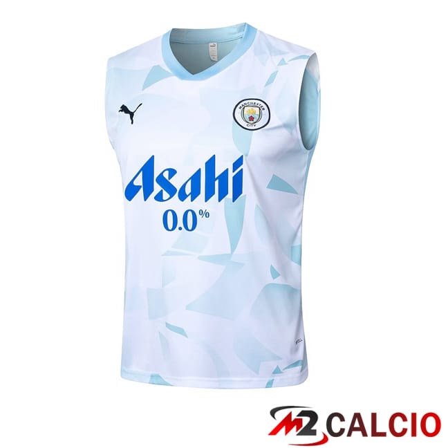 Canotta Allenamento Manchester City Blu Bianco 2024/2025
