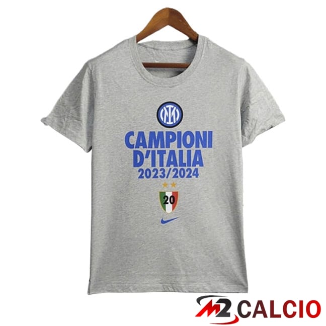 Maglie Calcio Inter Milan T-Shirt Champion Grigio 2023/2024