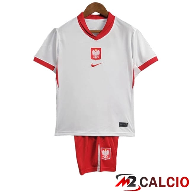 Maglie Calcio Polonia Bambino Prima UEFA Euro 2024