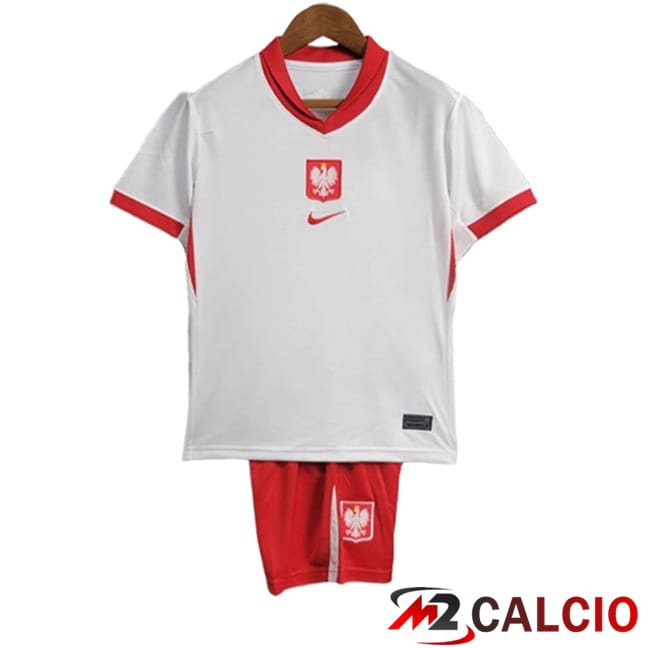 Nuova Maglie Calcio Polonia Bambino Prima 2024/2025