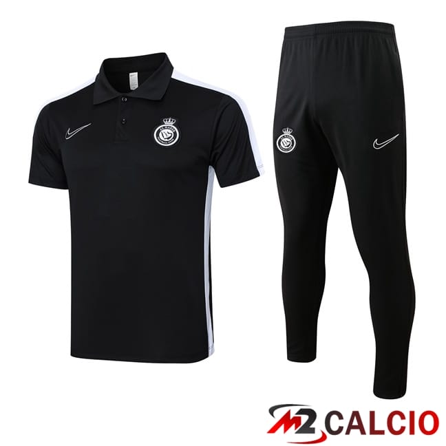 Insieme Maglia Polo Al-Nassr FC + Pantaloni Nero 2024/2025