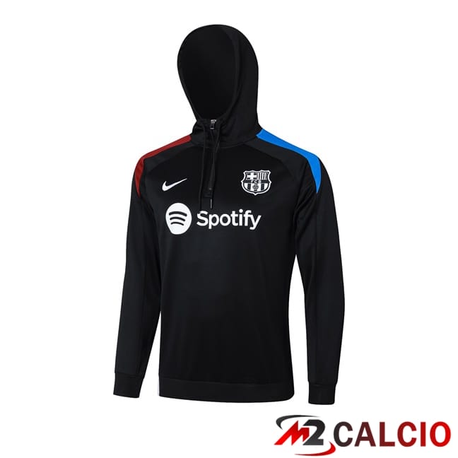 Felpa Con Cappuccio FC Barcellona Nero 2024/2025