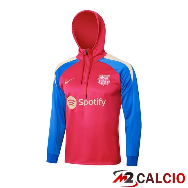 Felpa Con Cappuccio FC Barcellona Rosso 2024/2025