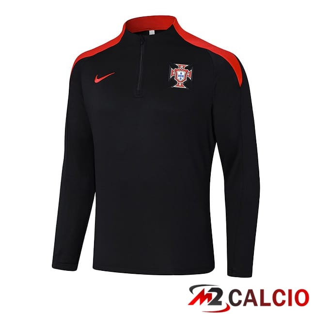 Felpa Allenamento Portogallo Nero 2024/2025