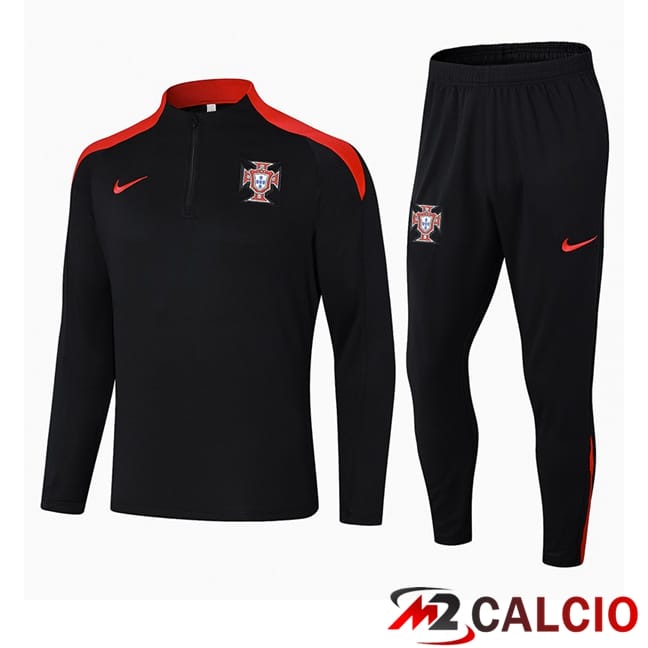 Insieme Tuta Calcio Portogallo Nero 2024/2025