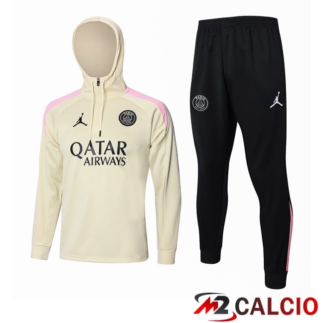 Tuta Calcio - Felpa Con Cappuccio JORDAN Paris PSG Giallo 2024/2025