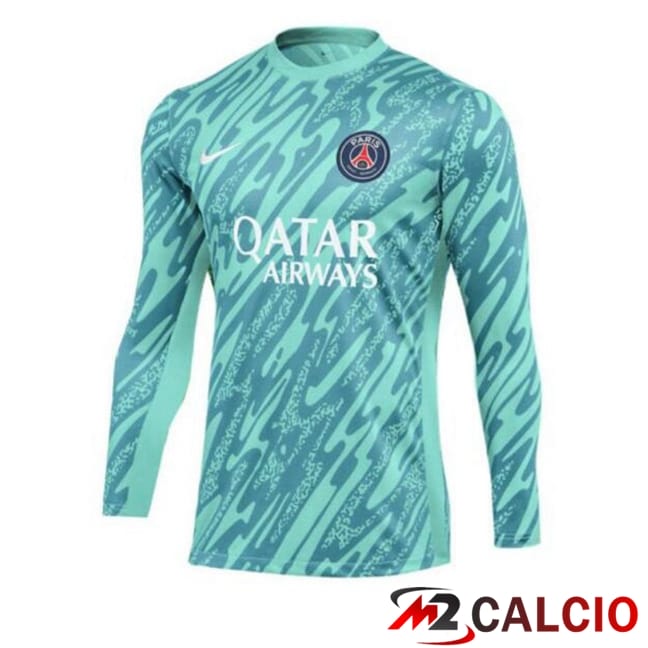 Maglie Calcio Paris PSG Portiere Manica Lunga Blu 2024/2025