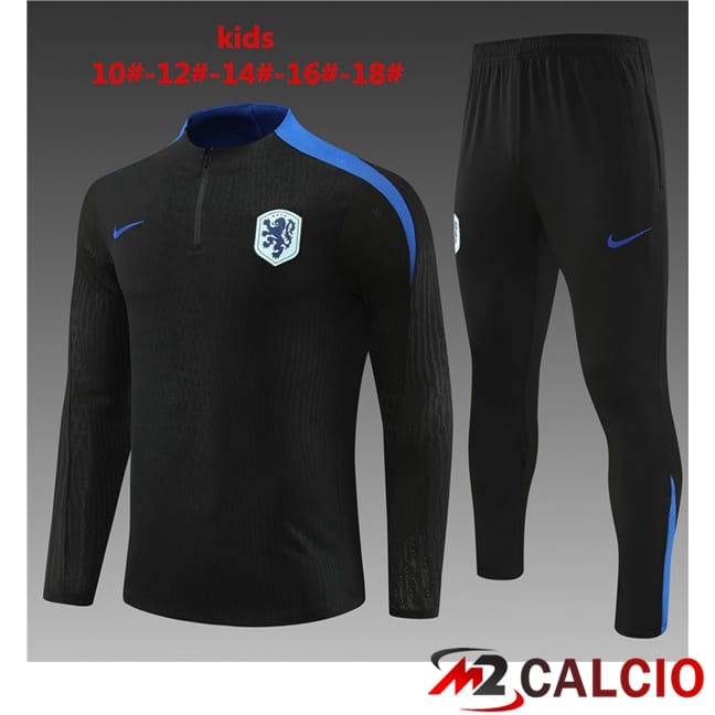 Insieme Tuta Calcio Paesi Bassi Bambino Nero 2024/2025