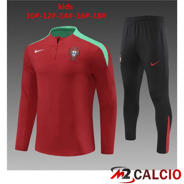 Insieme Tuta Calcio Portogallo Bambino Rosso 2024/2025