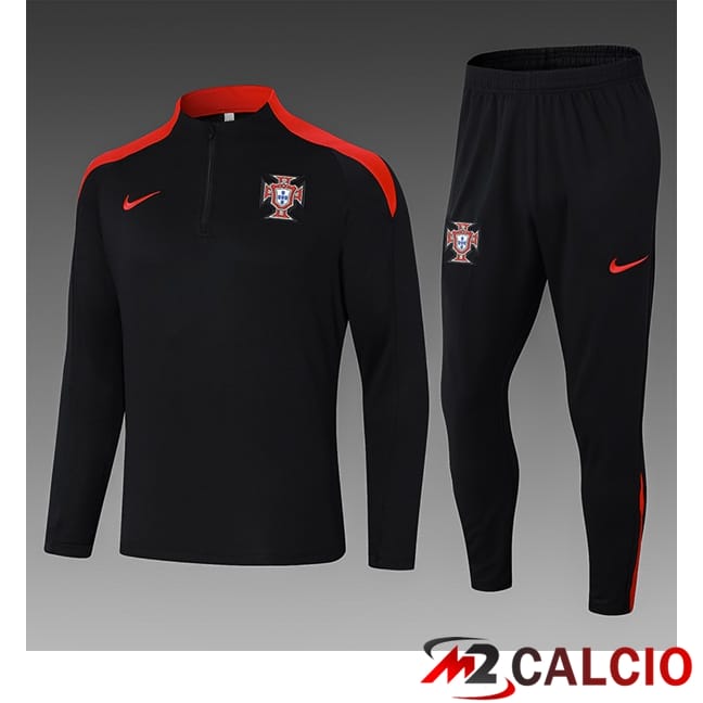 Insieme Tuta Calcio Portogallo Bambino Nero 2024/2025