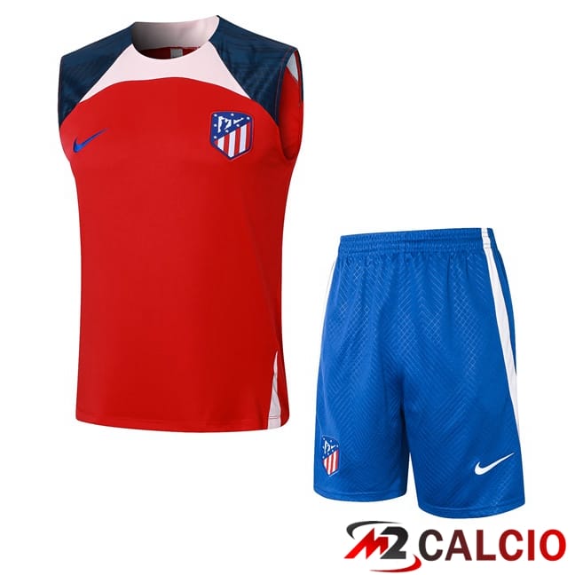 Canotta Allenamento Atletico Madrid + Pantaloncini Rosso 2024/2025
