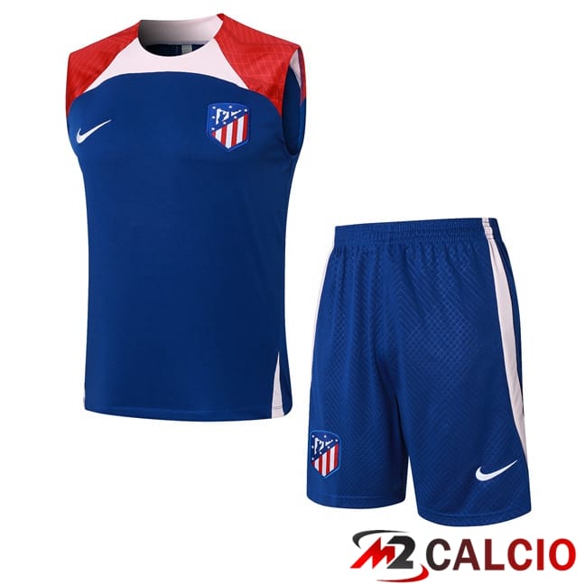 Canotta Allenamento Atletico Madrid + Pantaloncini Blu 2024/2025