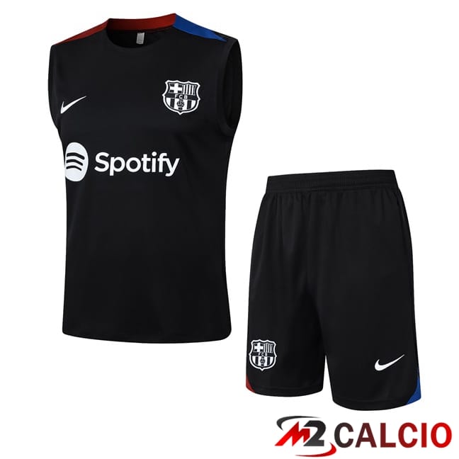 Canotta Allenamento FC Barcellona + Pantaloncini Nero 2024/2025
