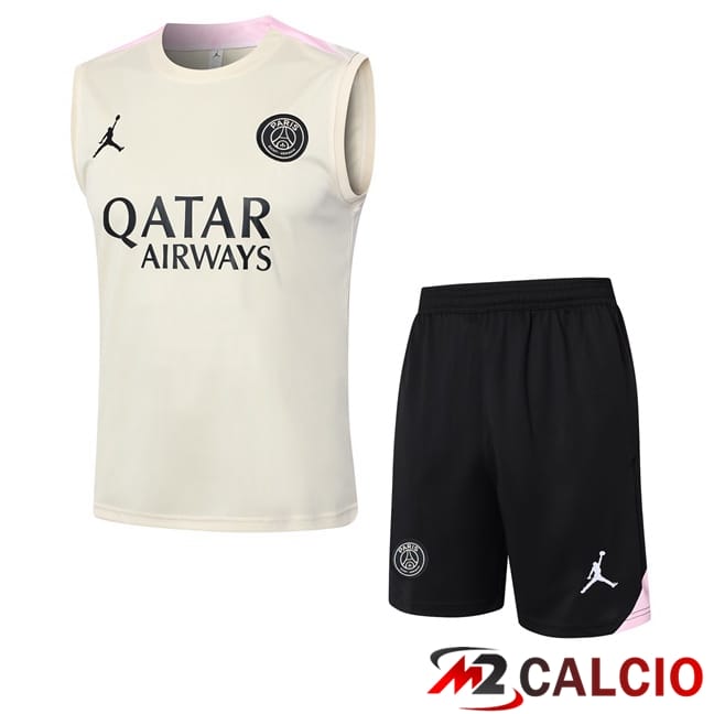 Canotta Allenamento Paris PSG + Pantaloncini Giallo 2024/2025
