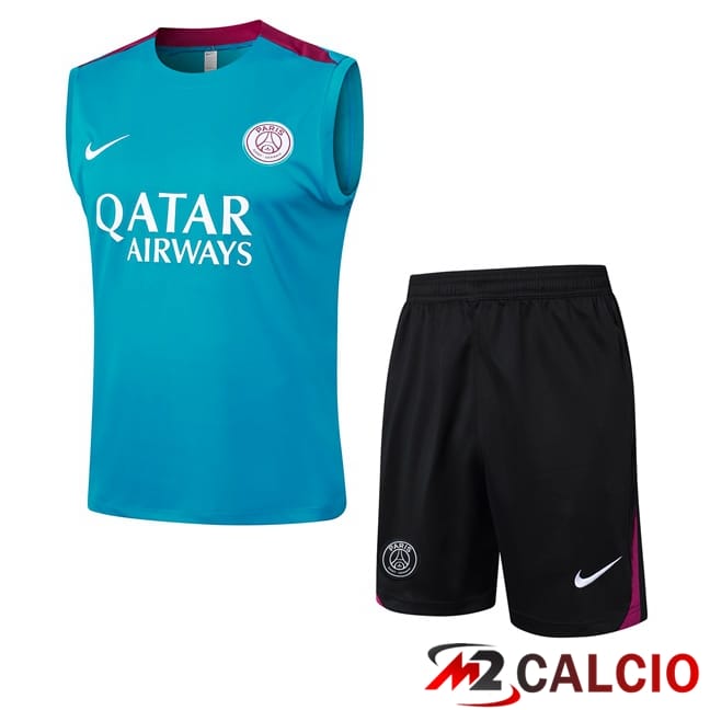 Canotta Allenamento Paris PSG + Pantaloncini Blu 2024/2025