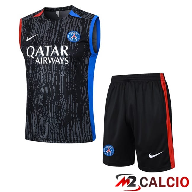 Canotta Allenamento Paris PSG + Pantaloncini Nero 2024/2025
