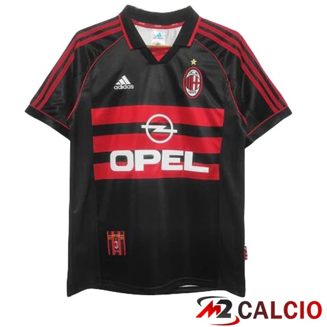 Maglie Calcio AC Milan Retro Terza Nero Rosso 1998-1999