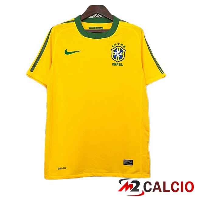 Maglie Calcio Brasile Retro Prima Giallo 2010