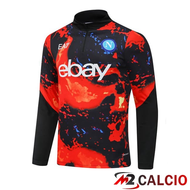 Felpa Allenamento SSC Napoli Rosso Nero 2024/2025
