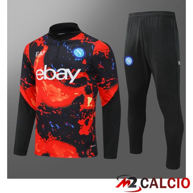 Insieme Tuta Calcio SSC Napoli Bambino Rosso Nero 2024/2025