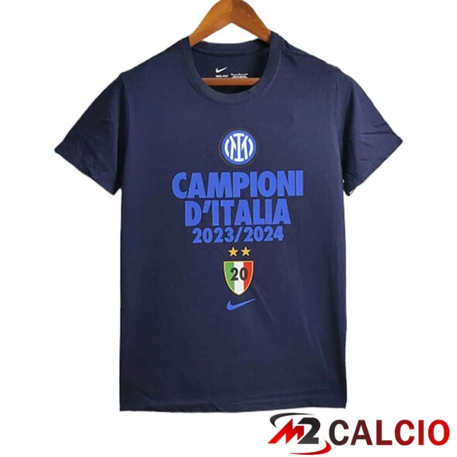 Maglie Calcio Inter Milan T-Shirt Champion Blu Marino 2023/2024