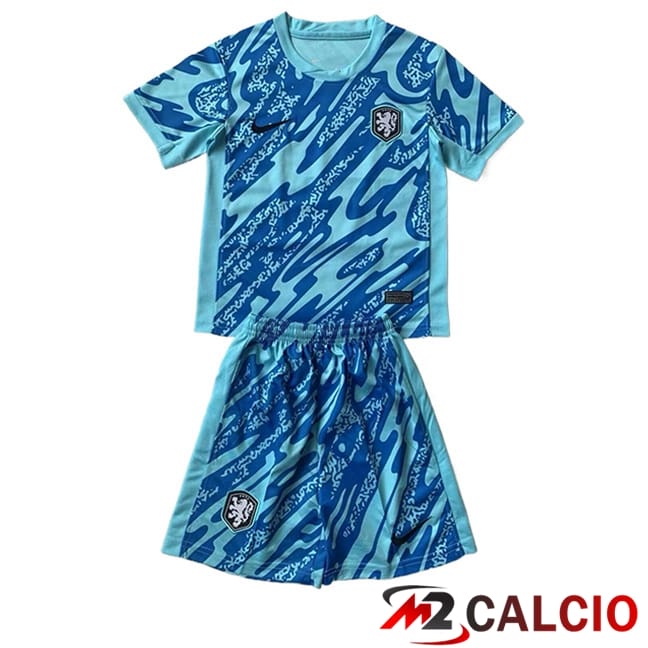 Maglie Calcio Paesi Bassi Bambino Portiere Azzurro 2024/2025