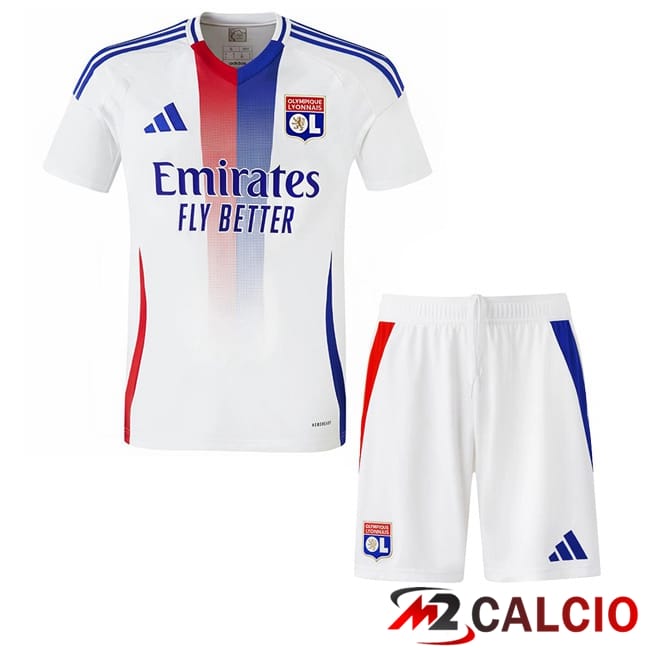 Maglie Calcio Lione OL Bambino Prima Bianco 2024/2025