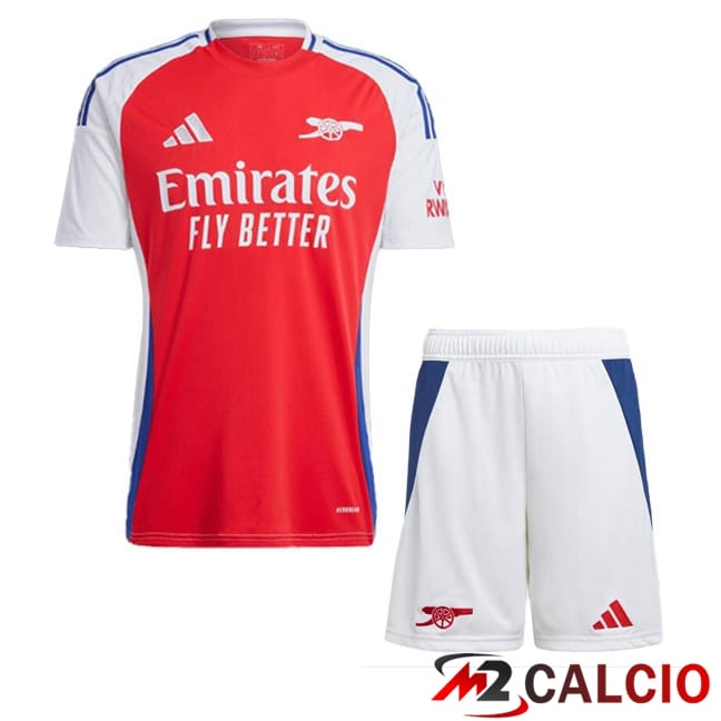 Maglie Calcio Arsenal Bambino Prima Rosso Bianco 2024/2025