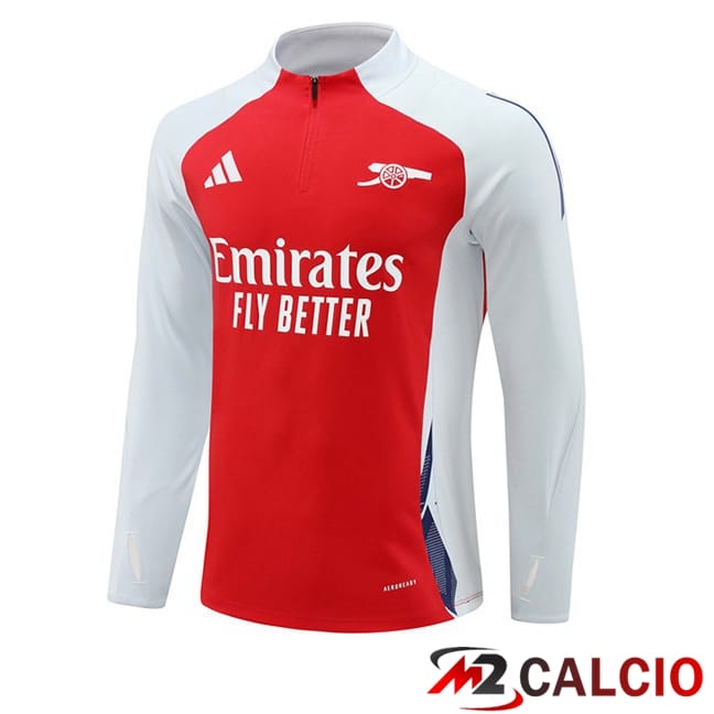 Felpa Allenamento Arsenal Rosso Bianco 2024/2025