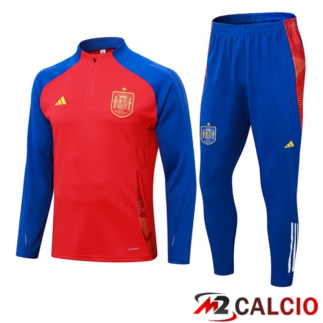 Insieme Tuta Calcio Spagna Rosso Blu 2024/2025