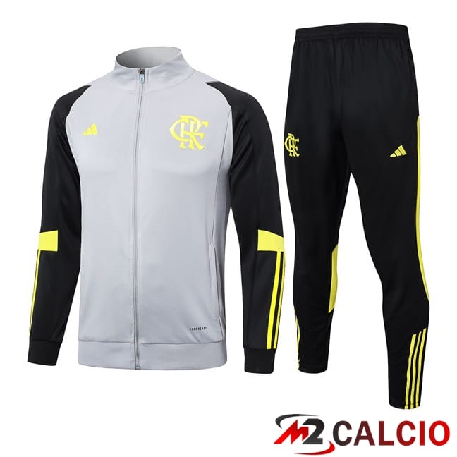 Insieme Tuta Calcio - Giacca Flamengo Grigio 2024/2025