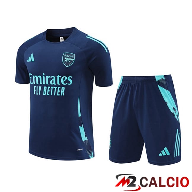Insieme T Shirt Allenamento Arsenal + Pantaloncini Blu Reale 2024/2025
