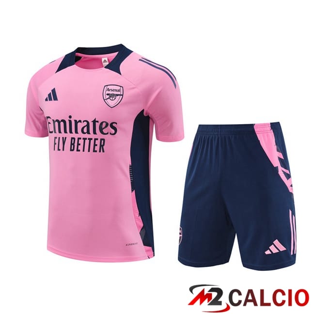 Insieme T Shirt Allenamento Arsenal + Pantaloncini Rosa 2024/2025