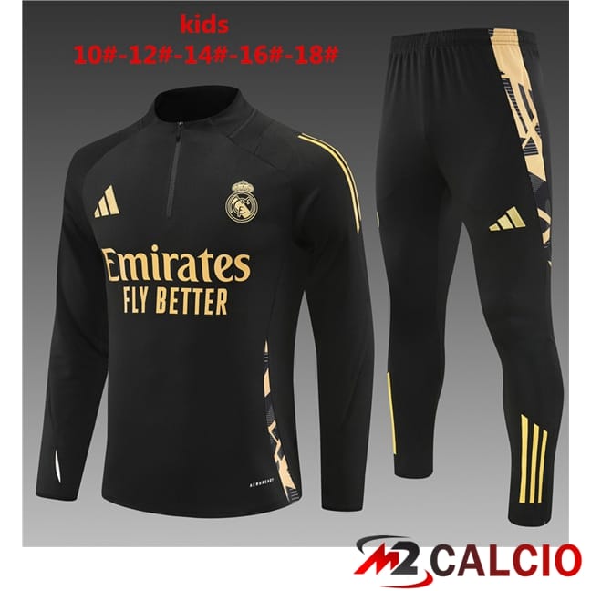 Insieme Tuta Calcio Real Madrid Bambino Nero 2024/2025