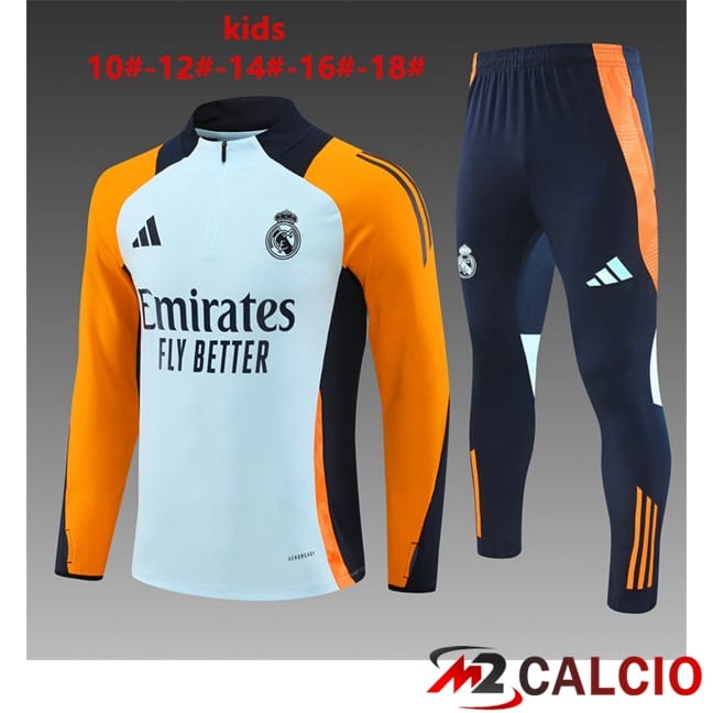 Insieme Tuta Calcio Real Madrid Bambino Giallo Grigio 2024/2025