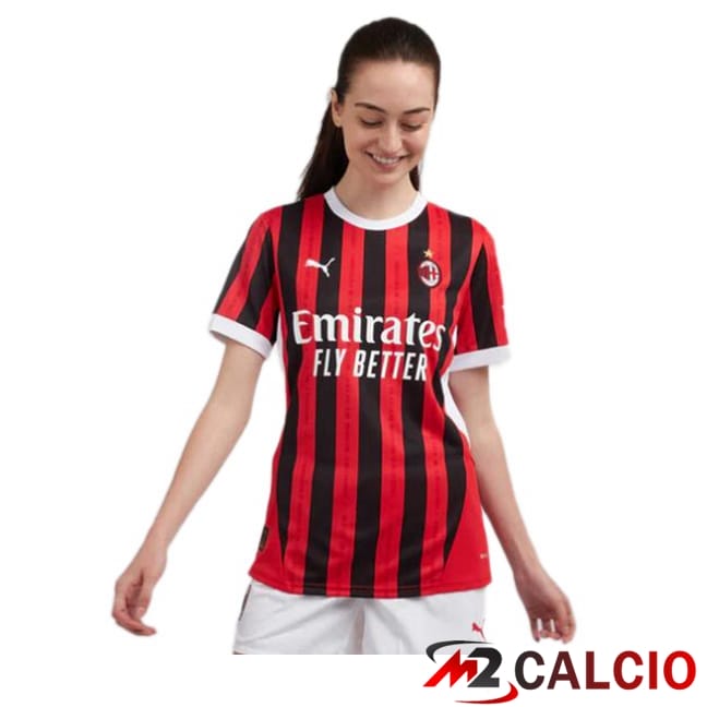 Maglie Calcio AC Milan Donna Prima Rosso Nero 2024/2025