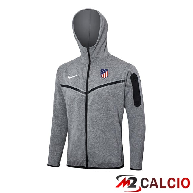 Felpa Con Cappuccio Atletico Madrid Grigio 2024/2025